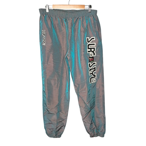 SURF STYLE x Vintage 90s Iridescent Windbreaker Swishy Pants - Picture 1 of 8